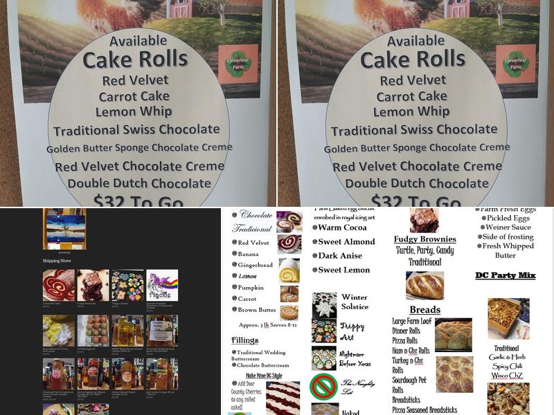 Cloverleaf Farms Cakery Menu