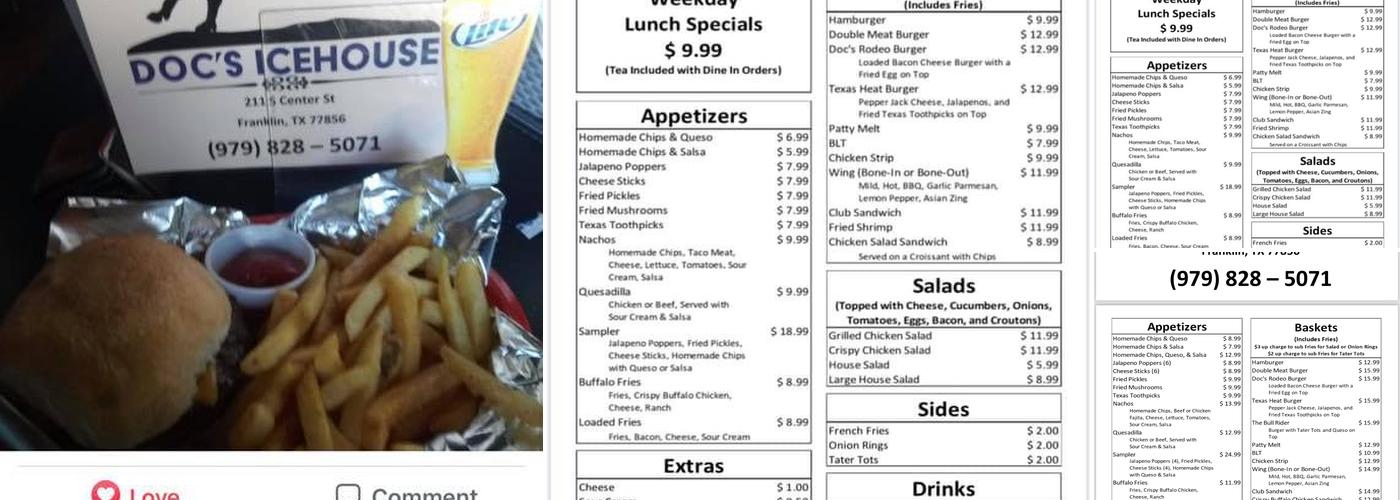 Doc’s Icehouse Menu
