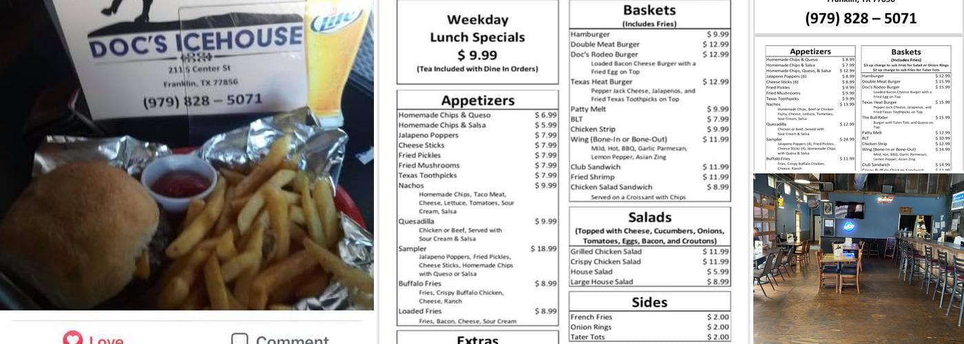 Doc’s Icehouse Menu