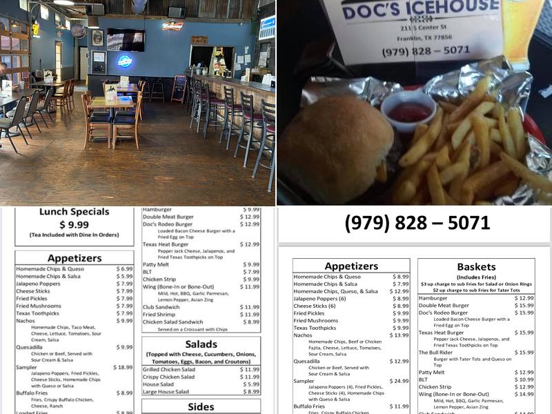 Doc’s Icehouse Menu