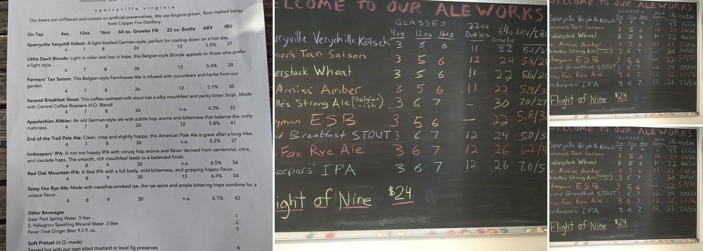 Hopkins Ordinary Bed & Breakfast Menu