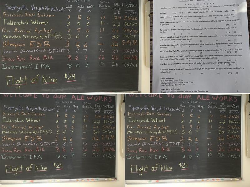 Hopkins Ordinary Bed & Breakfast Menu