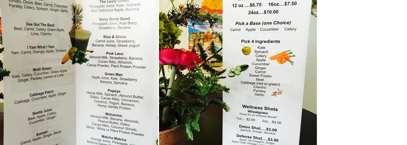 Herb's Herbs Menu