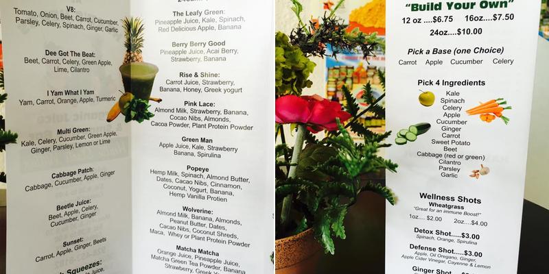 Herb's Herbs Menu