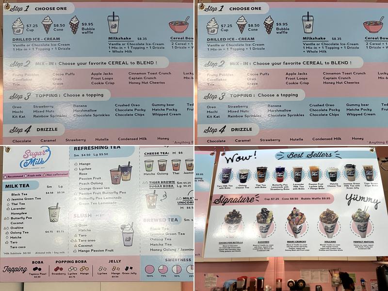 Sugar Milk Boba & Dessert Bar Menu