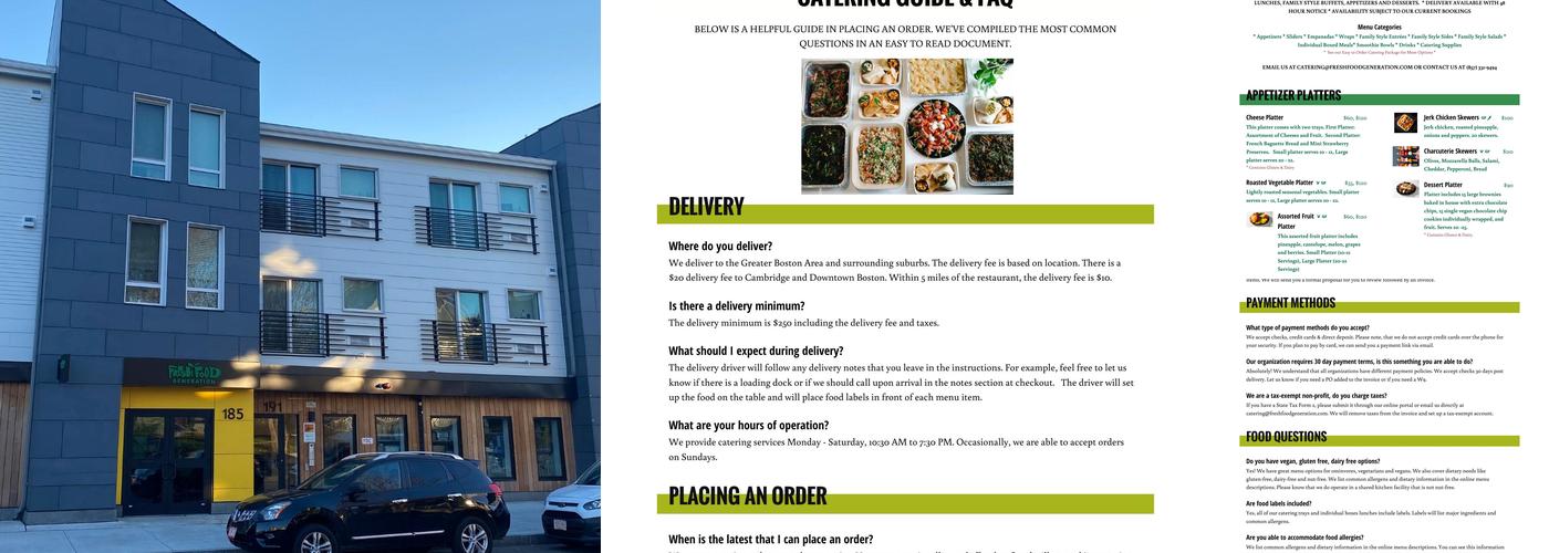 Fresh Food Generation Menu