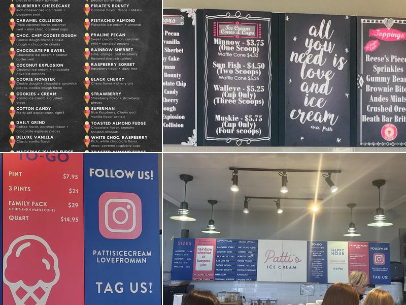 Patti's Ice Cream Menu