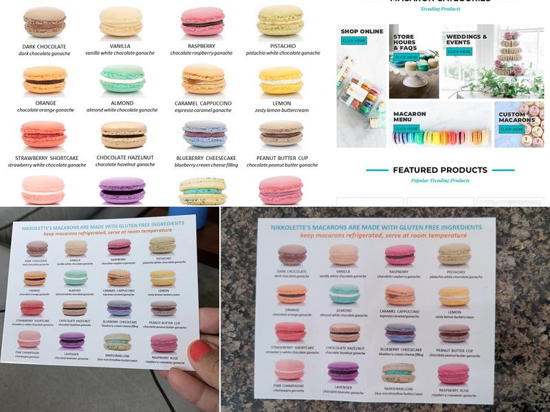Nikkolette's Macarons Menu