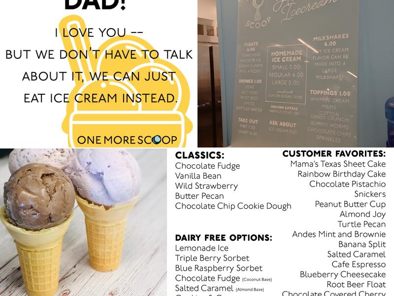 One More Scoop Menu
