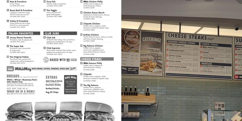 Jersey Mike's Subs Menu