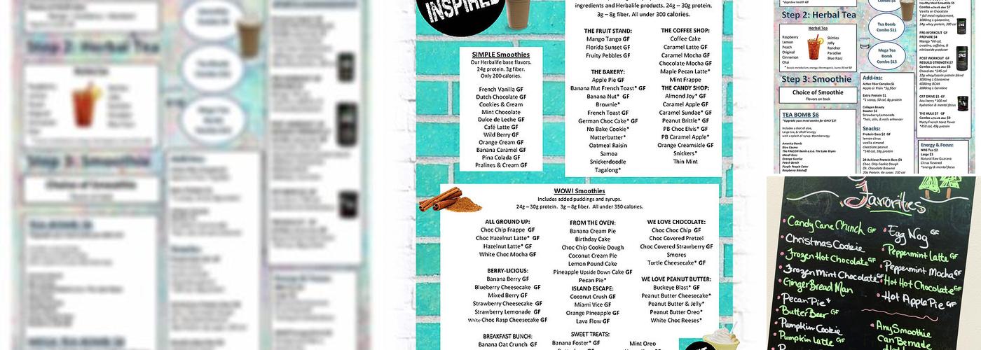 Get Inspired Nutrition Menu