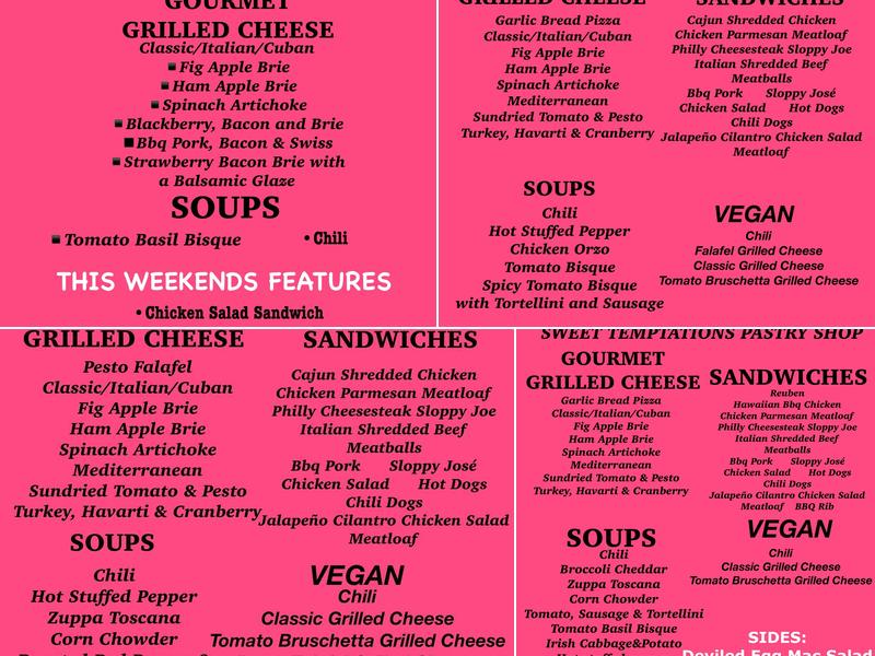 Sweet Temptations Pastry Shop Menu