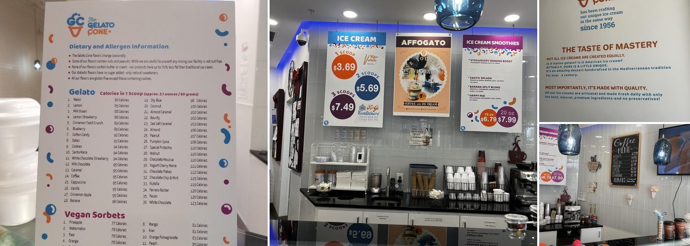 The Gelato Cone - Plano Downtown Menu