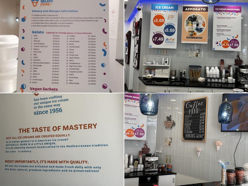 The Gelato Cone - Plano Downtown Menu