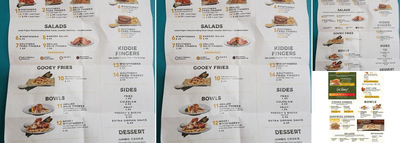 Wingfingers Menu