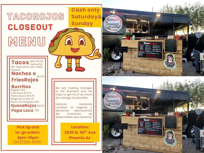 Taco Rojo’s Menu
