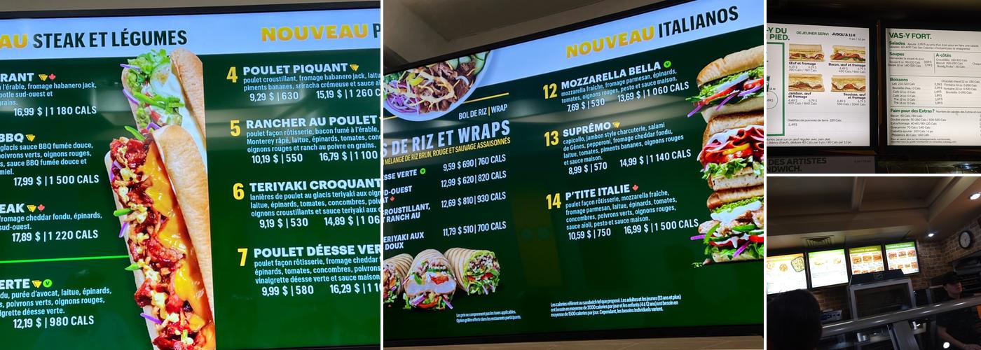 Subway Menu