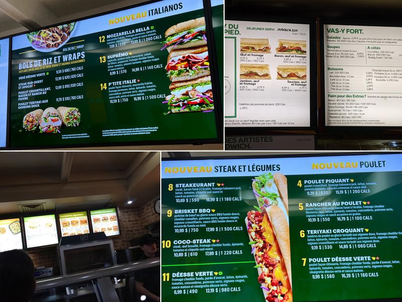 Subway Menu