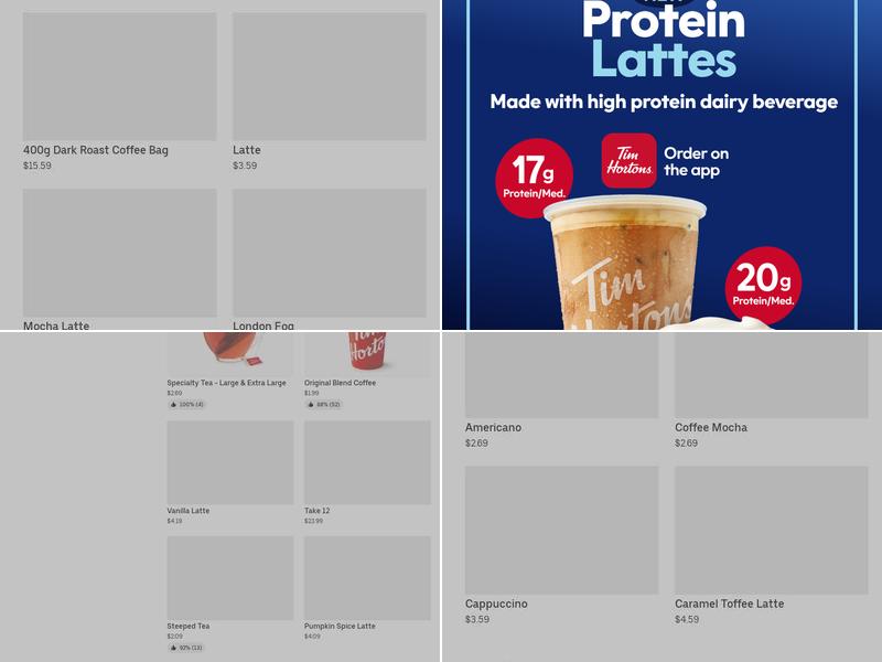 Tim Hortons Menu