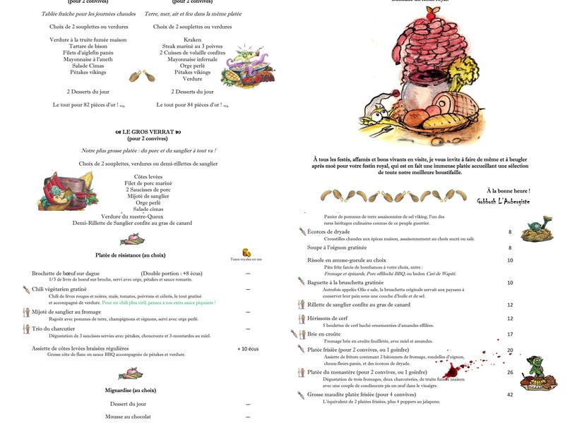 La Chope Gobeline Menu