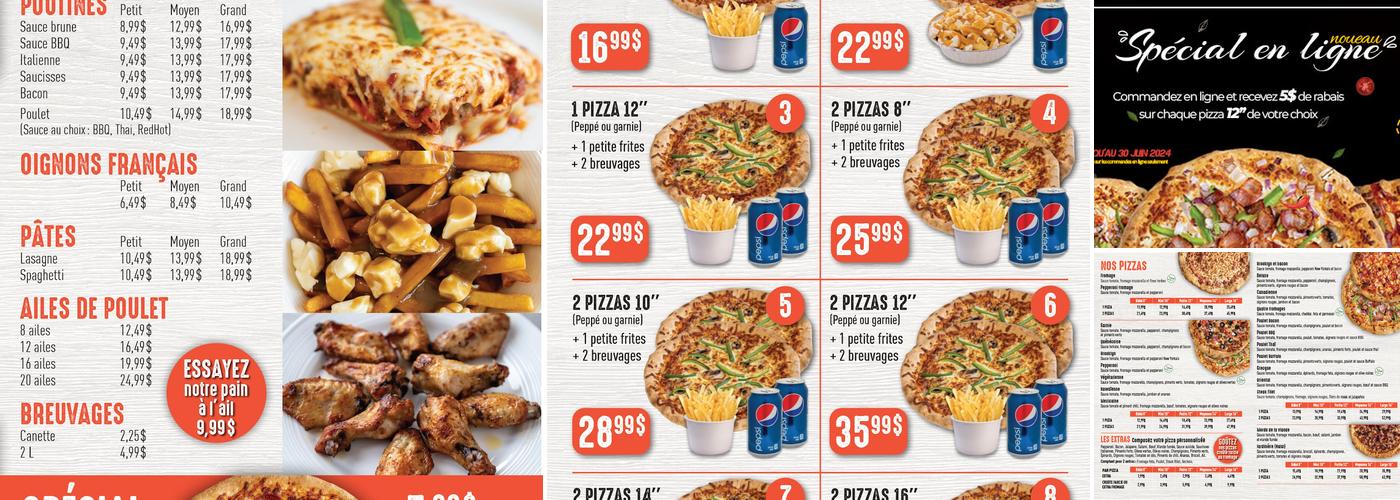 Urbaine Pizza (2 Pour 1 Pizzas) Menu