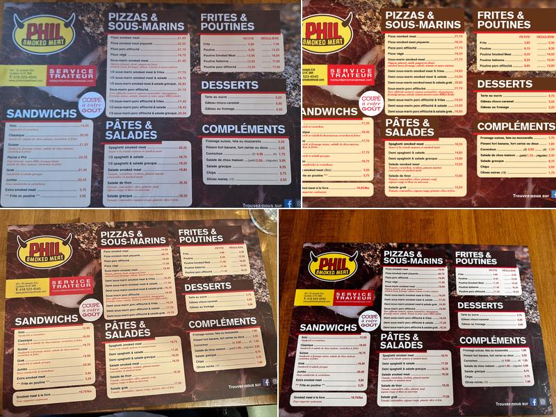 Phil Smoked Meat Menu