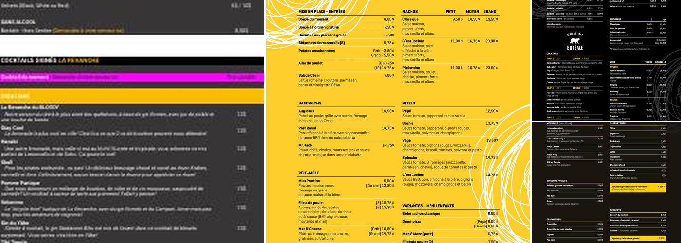 La Revanche St-Roch Menu