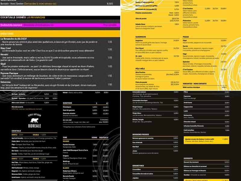 La Revanche St-Roch Menu