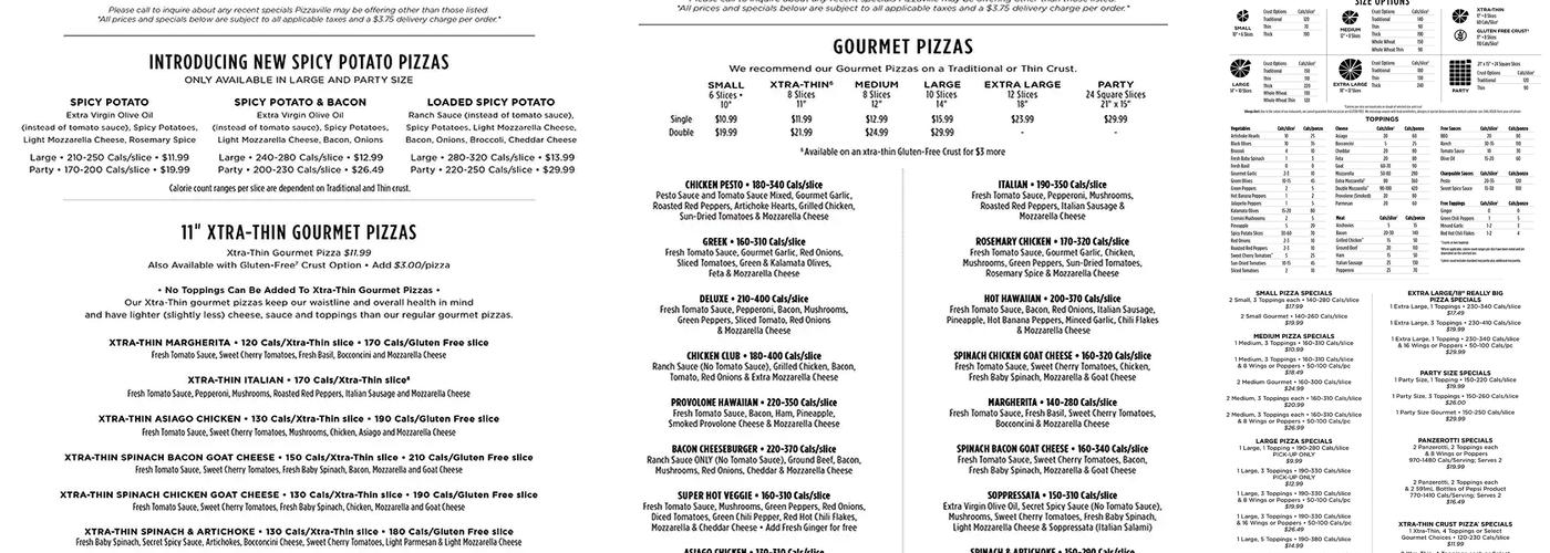 Pizzaville Menu