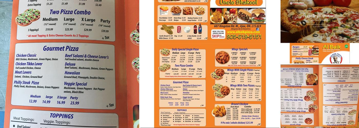 Al Baik Pizza & Broast Menu