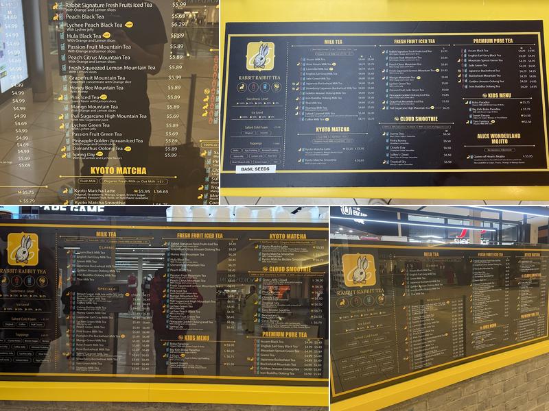 Rabbit Rabbit Tea Menu