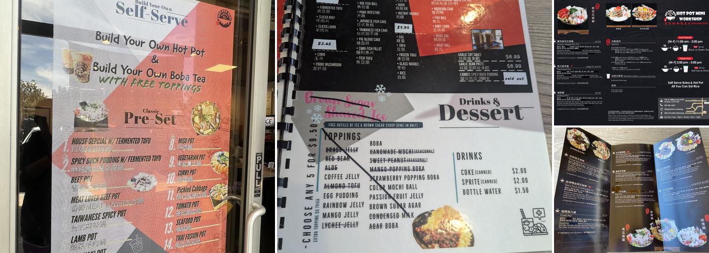 Hot pot mini workshop Menu