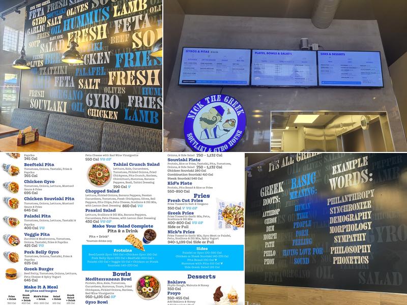 Nick The Greek Menu