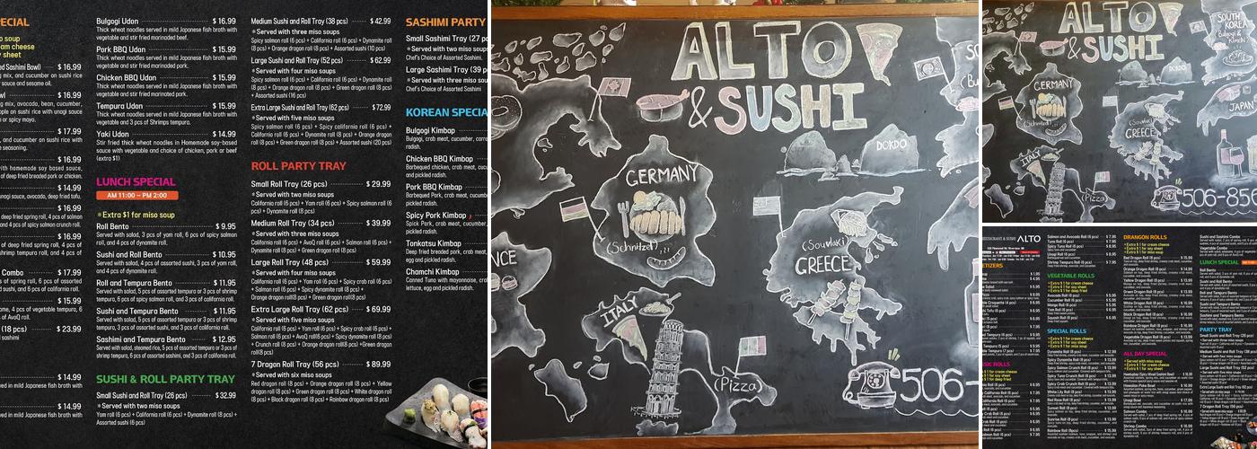 Alto Pizza & SuShi Menu