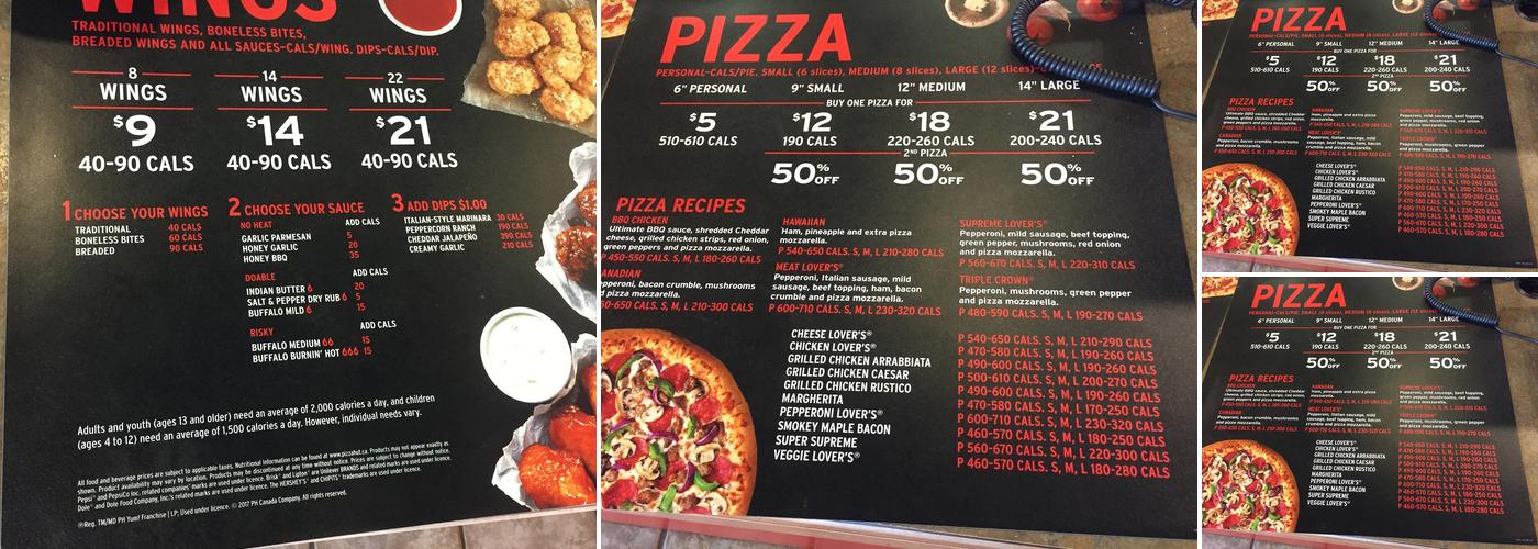 Pizza Hut Menu