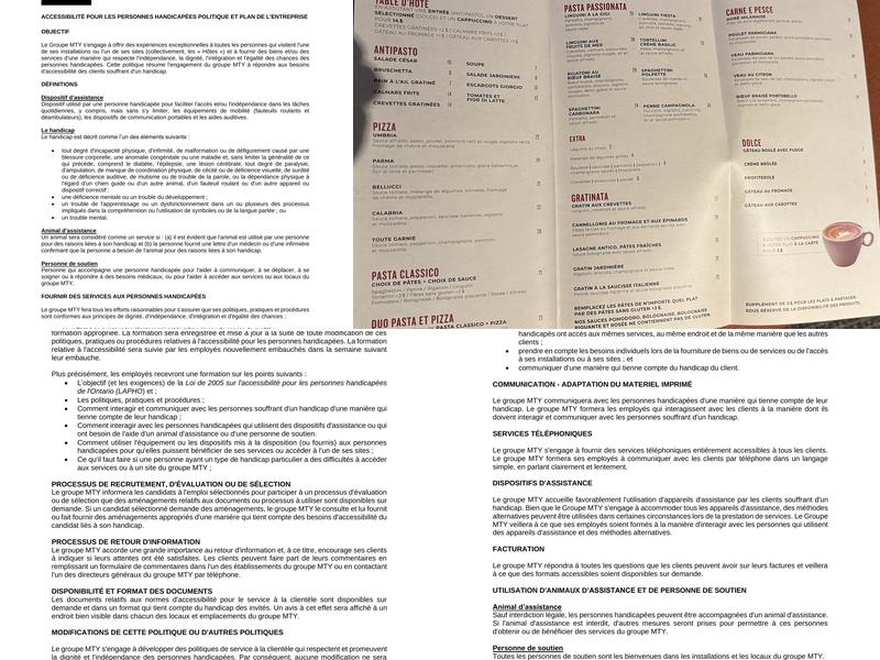 Giorgio Ristorante Menu