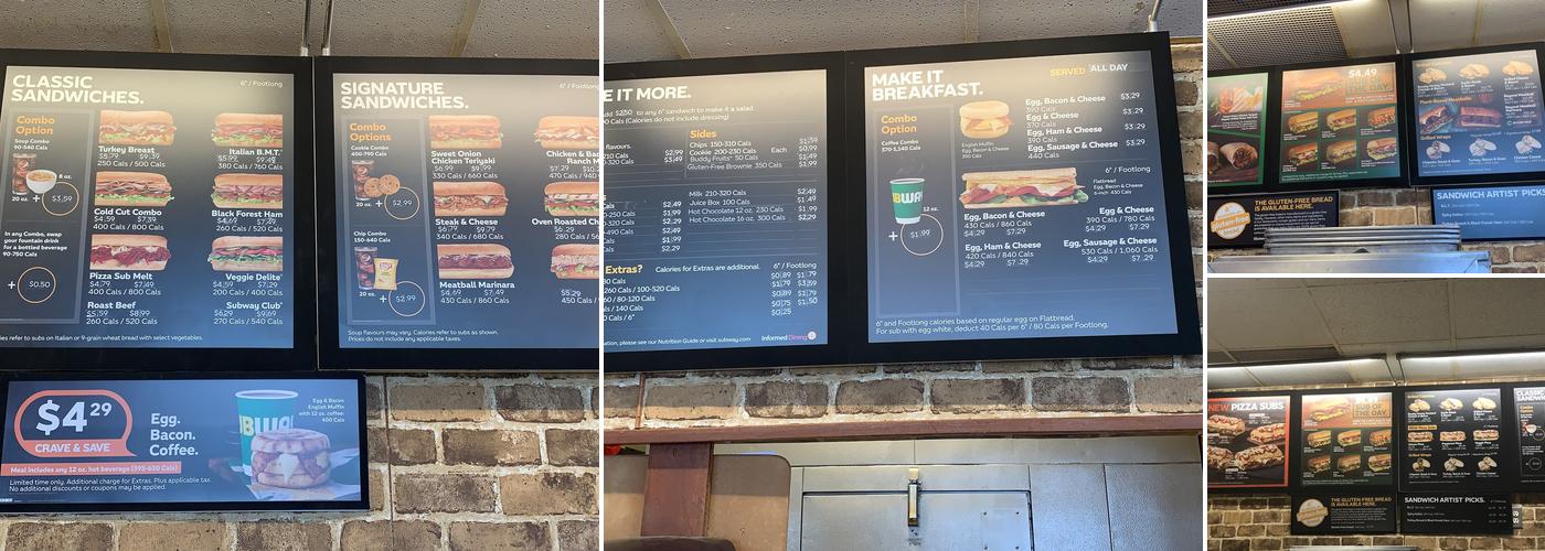 Subway Menu