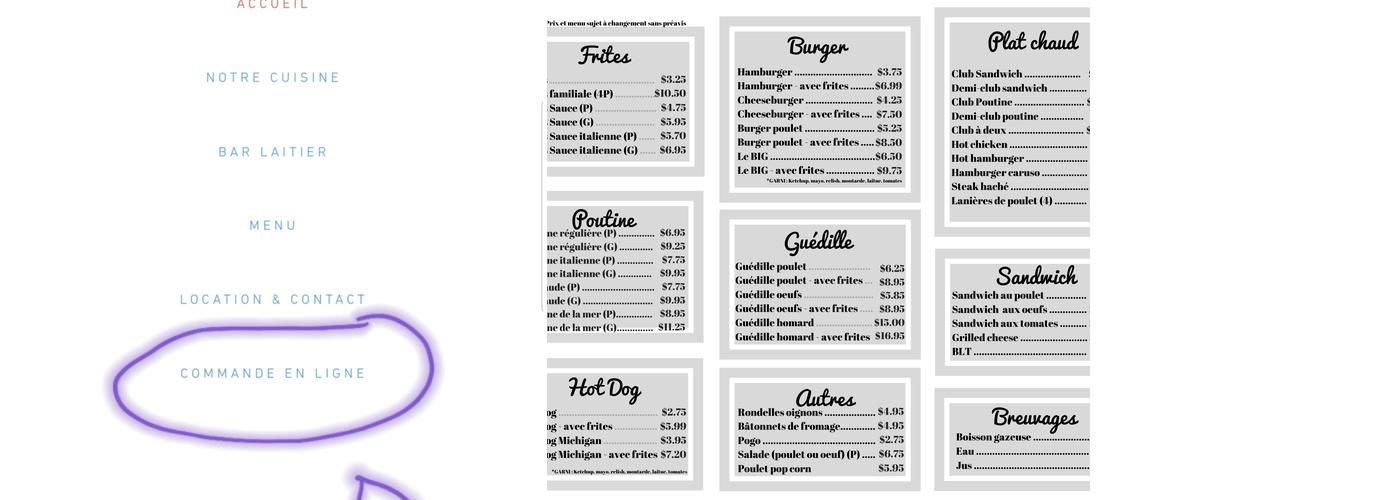 Chez Chantal Menu