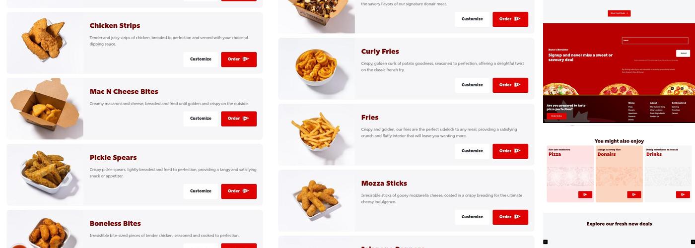 Buster's Pizza & Donair Menu