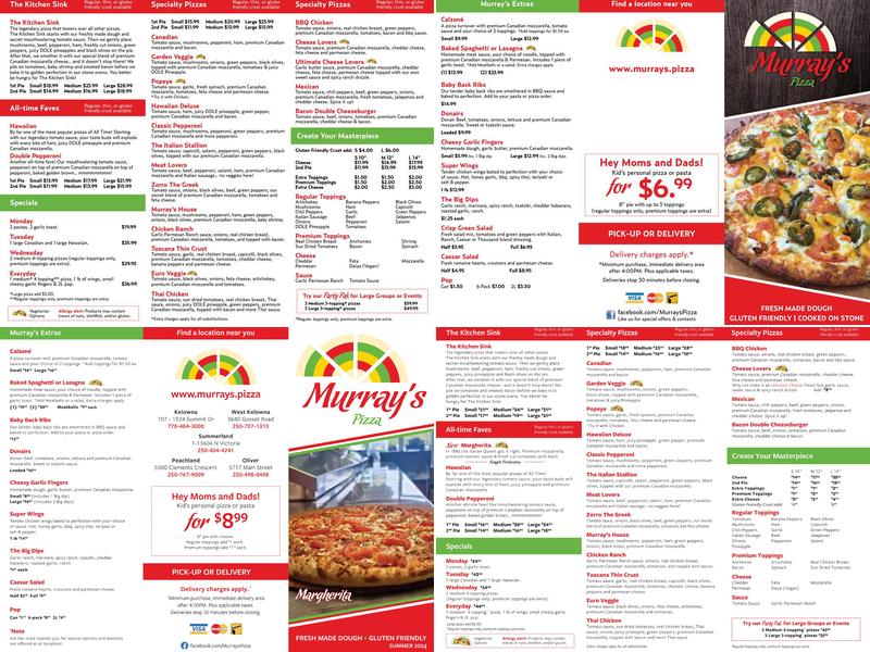 Murray's Pizza & Pasta Menu