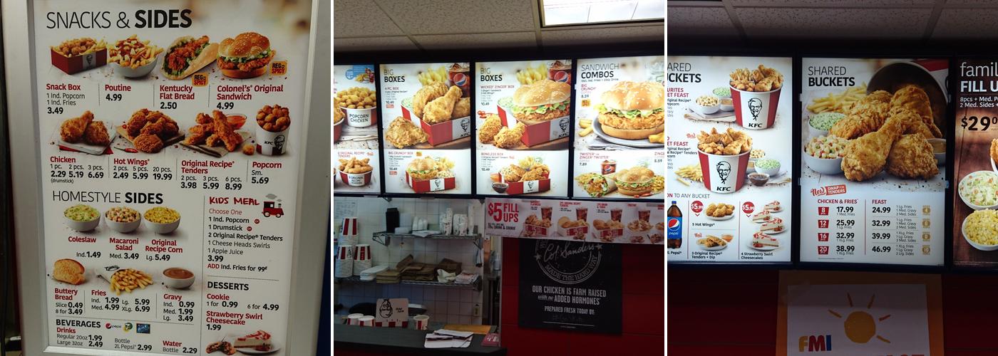 KFC Menu
