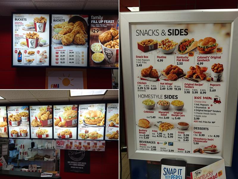 KFC Menu