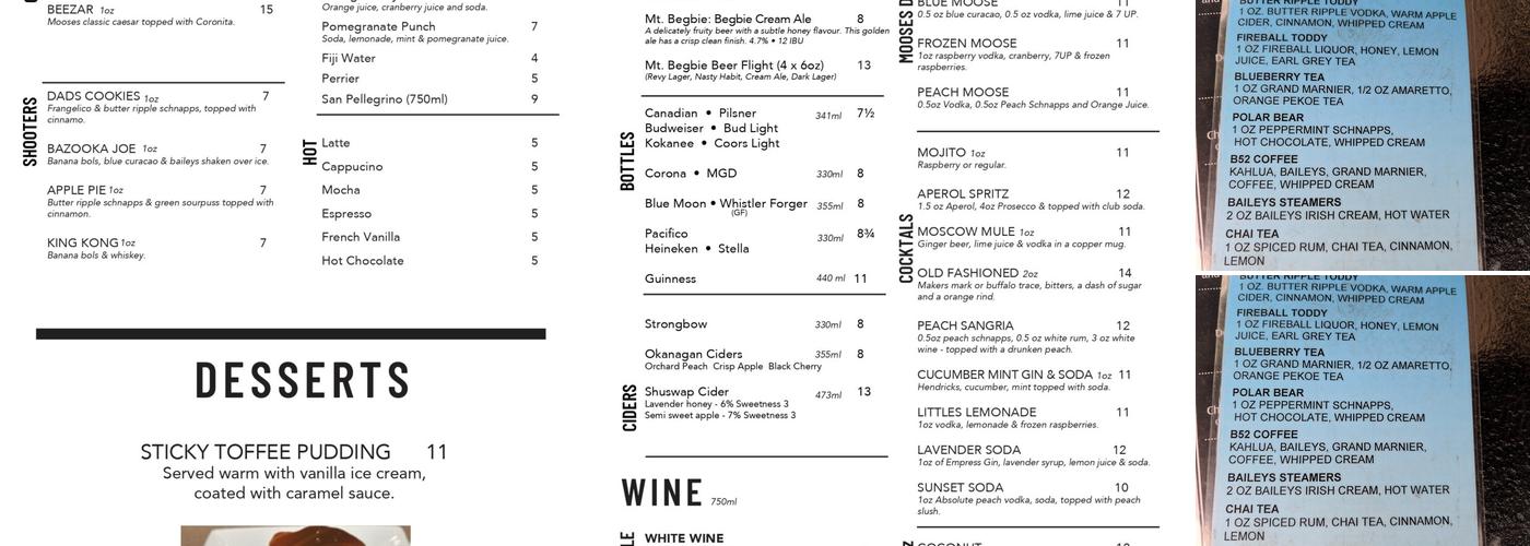 Moose Mulligans Public Eatery Menu