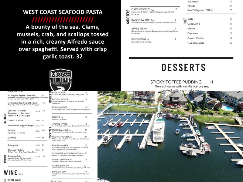 Moose Mulligans Public Eatery Menu