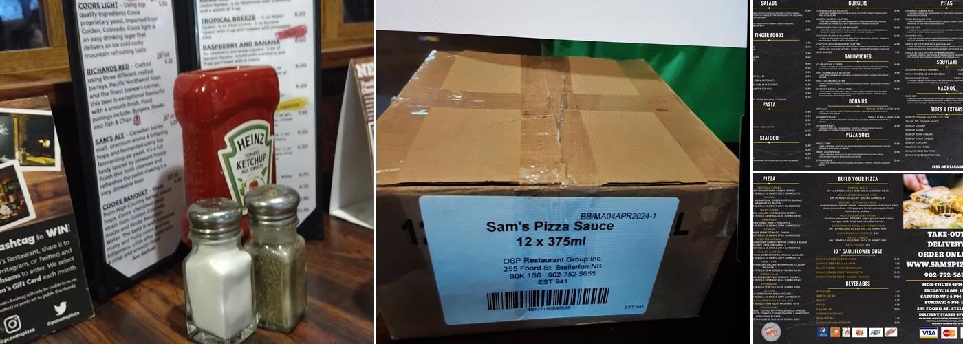 Sam's Pizza Menu