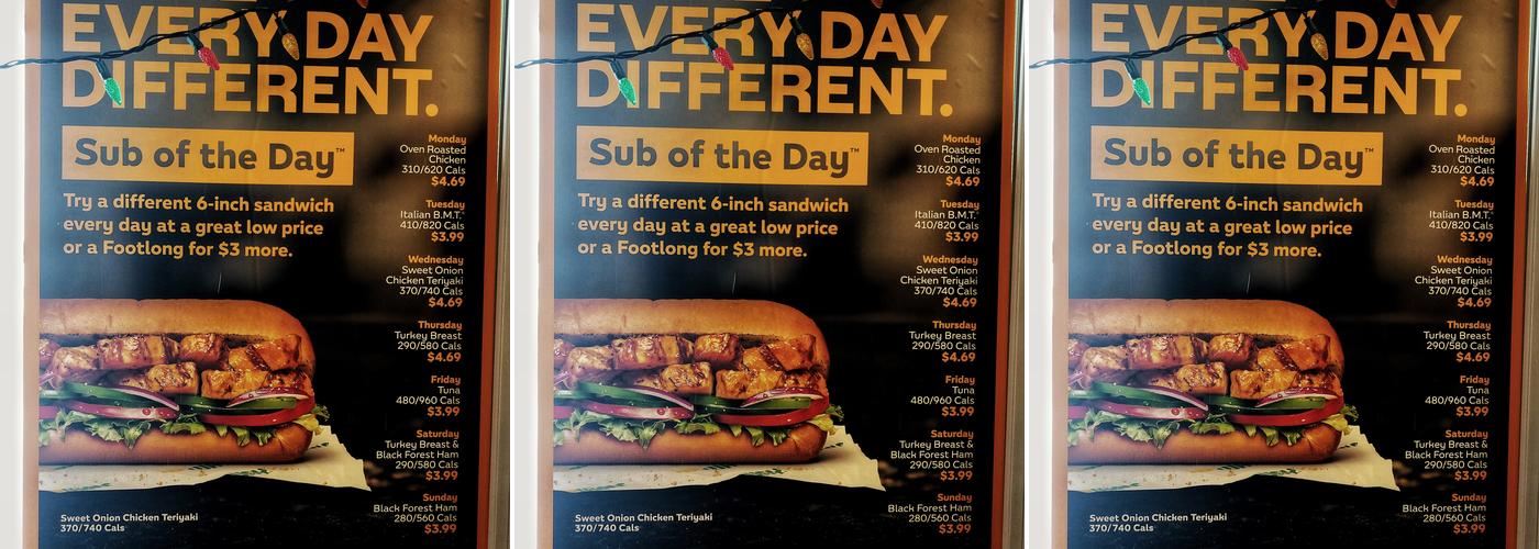 Subway Menu