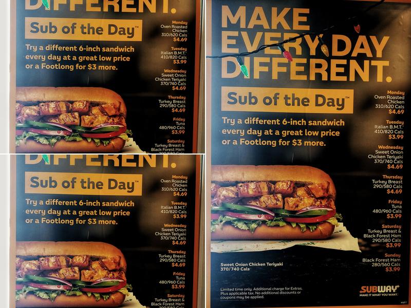 Subway Menu