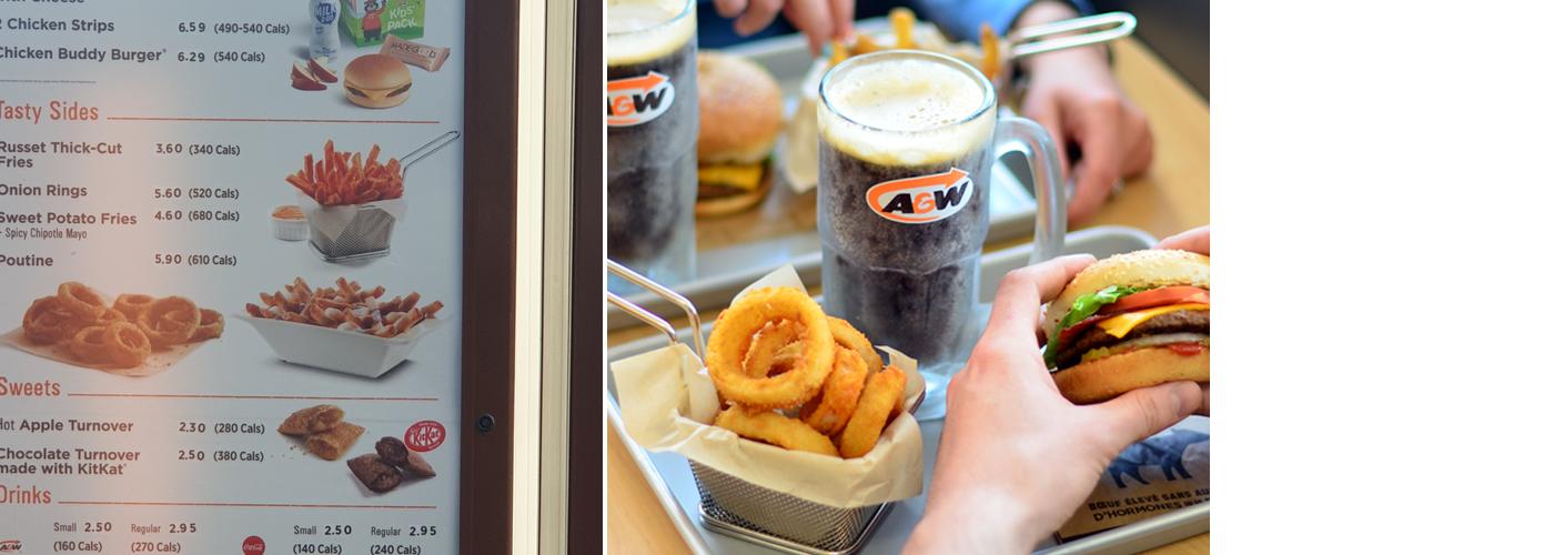 A&W Canada Menu
