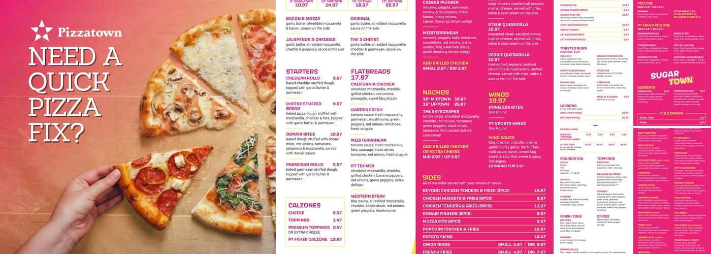 Pizzatown Menu