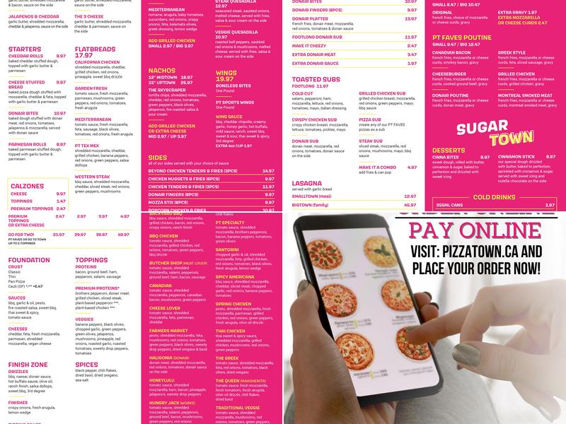 Pizzatown Menu